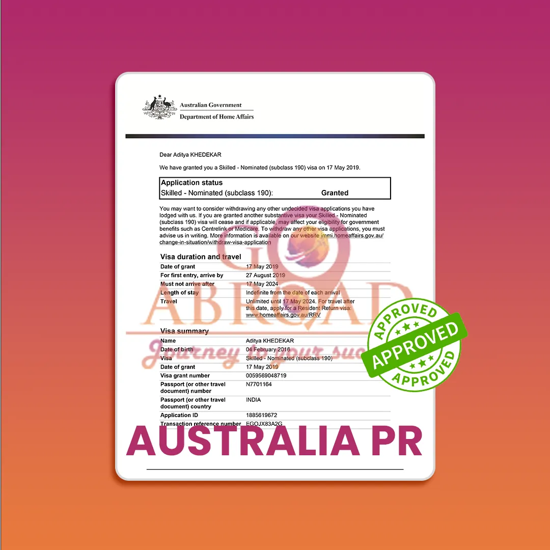 Client celebrating Australia visa approval at airport